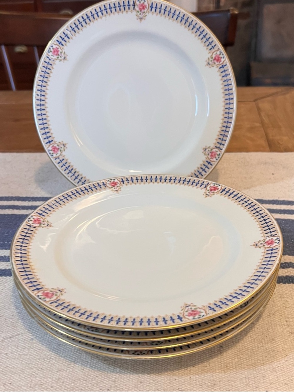 5 Antique Limoges Salad Side Plates – C. Ahrenfeldt Dulin & Martin Gold Floral